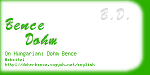 bence dohm business card